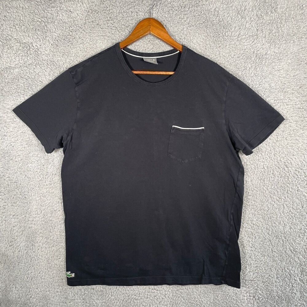Lacoste Men’s Sleepwear Pocket T Shirt Large Black Short Sleeve logo